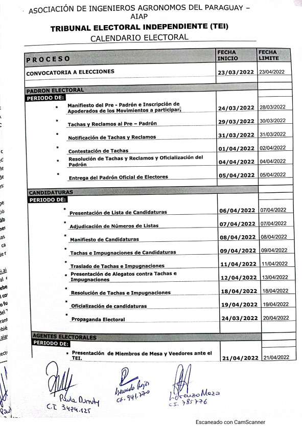 Noticias AIAP Calendario Electoral