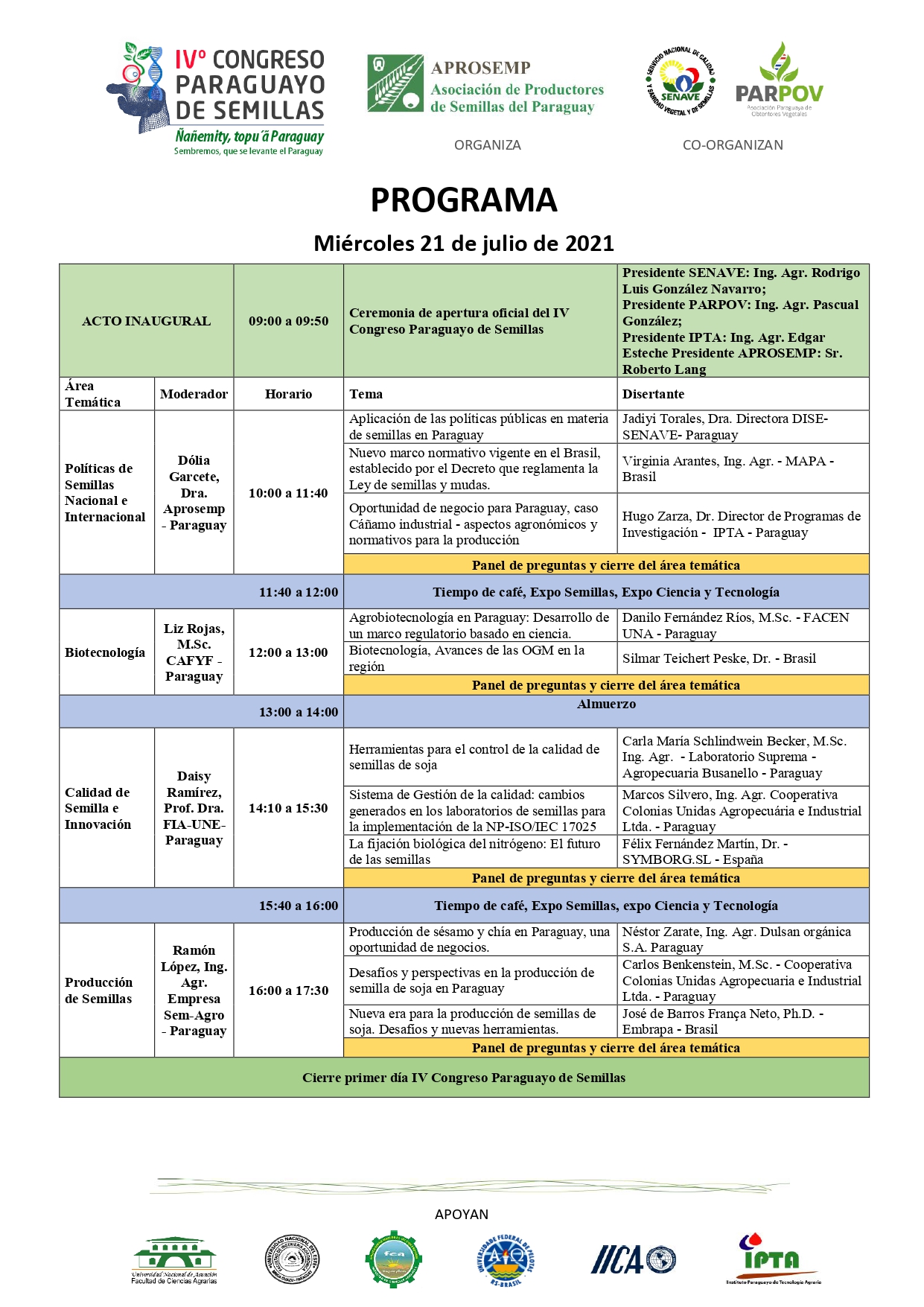 IV Congreso Paraguayo de Semillas NOTICIAS AIAP